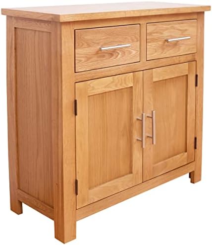 Rongyuan OAK Small Sideboard Living Room Storage 2 Doors 2 Drawers Mini Sideboard Natural