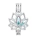Vie jeune 10pcs Lotus Flower Pearl Cage Bright Silver Beads Cage Locket Pendant Jewelry Making-For Oyster Pearls, Essential Oil Diffuser, Fun Gifts (Lotus Flower)