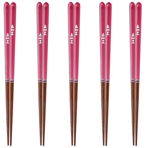 J-kitchens 幸せ箸 5膳 セット 素材:木材 箸 食洗機対応 お箸 日本製 PID6673