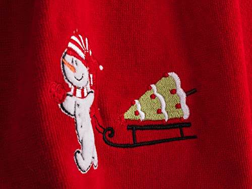 American Soft Linen Christmas Towels Bathroom Set, 2 Packed Embroidered Decorative 100% Turkish Cotton Hand Towels, Dish Towels For Decor Xmas, Snowman #TOP2