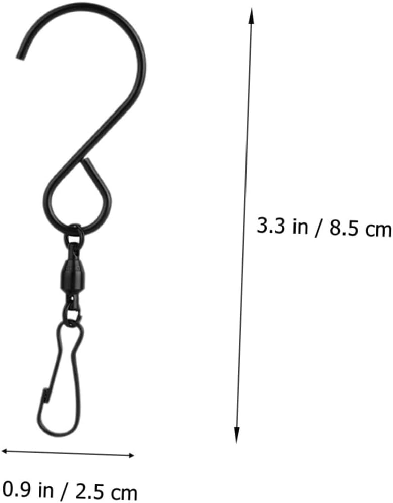 10pcs Black Metal Swivel Hook Clips, Mini 360 Rotating Hanger image 2