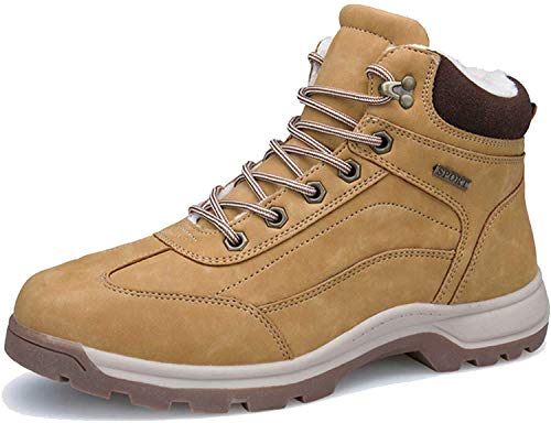 [ZanYeing] メンズ スノーブーツ 綿靴 大きいサイズ(24.5cm-28cm) 防水 防滑 トレッキングシューズ 裏ボア 滑り止め 登山靴 耐摩耗 裏起毛 ウィンターブーツ 超防寒 ハイキングシューズ 厚底 ムートンブーツ イエロー 28.0