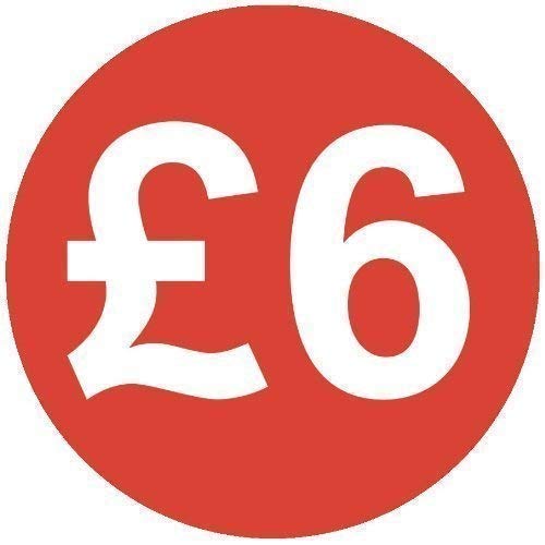 Audioprint Ltd Small 13mm £6 Price Stickers - 100 Pack