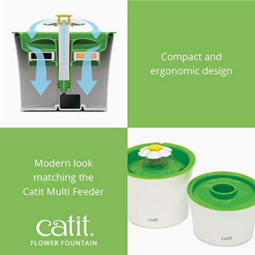 Catit Flower Fountain 3L with Triple-Action Filter — 100oz Cat Water Fountain — view 8