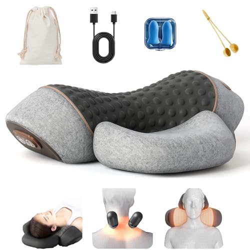 2026 Theratex 3-in-1 Massagegerät Triple Method Shoulder Massager mit Heizung Massage & Traktion Thera Kissen 3 in 1 Therapie Kissen Relavie Lindert Muskelermüdung(Space Grau)