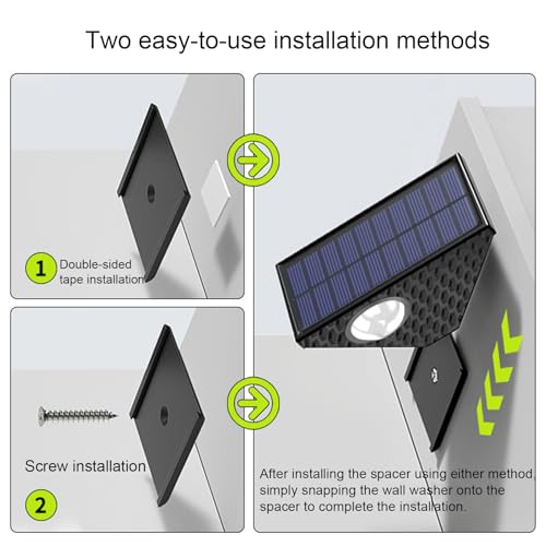 Luces de pared con energía solar de alta resistencia y lámpara exterior impermeable de 2 piezas 4