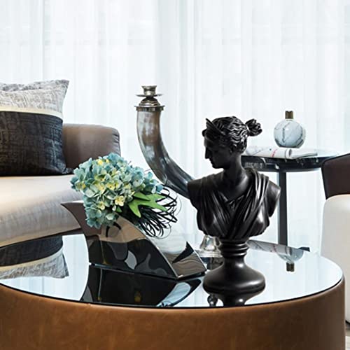 Retro Apollo Head Portrait Venus Bust Statue Elegant Home Decorations Resin Craftwork Apollo Goddess Sculpture, Black #TOP4