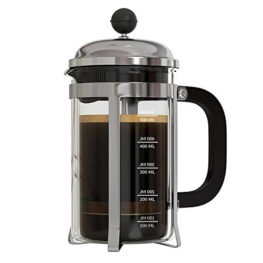 InstaCuppa French Press Coffee Maker with 4 Part Superior Filtration 600 ML, Stainless Steel