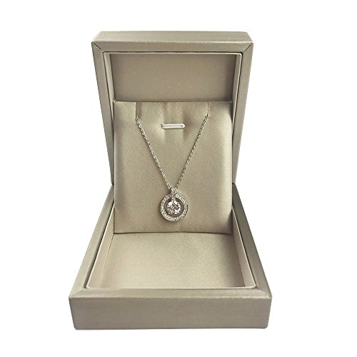 Designster Premium Pendant Necklace Gift Box – Elegant Long Chain Jewelry Display Storage Gift Case For Wedding, Engagement, Anniversary, Ceremony (Gold) #TOP1