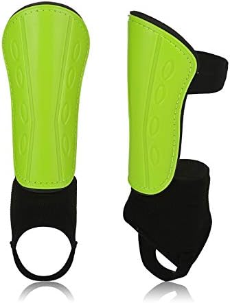 Antoyo Soccer Shin Guards, Slip and Slide Protective Soccer Gear for Youths and Adults, Padded Shin Protection Equipment with Ankle Support and Adjustable Straps for Comprehensive Protection Green-XL