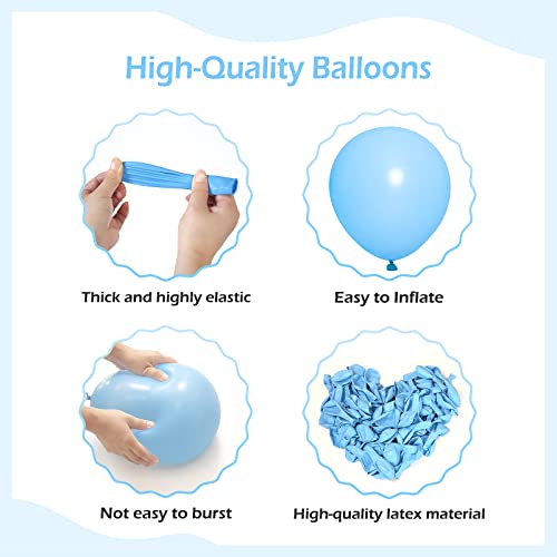 FOTIOMRG 110pcs Light Blue Balloon Garland Arch Kit, 18 12 10 5 inch Light Blue Latex Balloons Different Sizes Pack for Birthday Graduation Baby Shower Gender Reveal Party Wedding Decorations