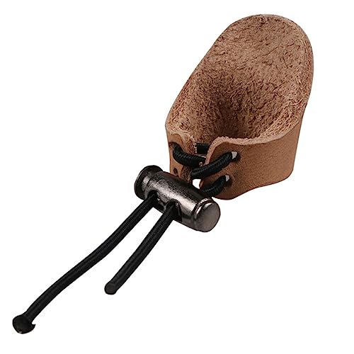 KICHOUSE Leather Archery Finger Guard Bowstring Saver Thumb Protector for Hand Archers