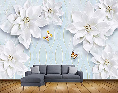 Beibehang Exclusive BRZ1628 Beautiful Flowers Butterflies Collection HD 3D Wallpaper(182 cm x 152 cm)