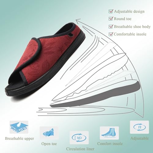 Generic Women's Extra Wide Diabetic Edema Shoes with Adjustable Closures Easy On Off, Elderly Swollen Feet Arthritis Non Slip Orthopedic Slippers4