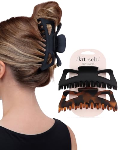 Kitsch 5 Inch Large Claw Clips for Thick and Long Hair | Strong Grip Jumbo Claw Clip for All-Day...