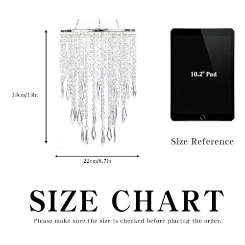 Sunli House Modern Mini Chandelier Shade,H12.9 X W8.66 Chandeliers Light Fixture Sparkling Decorations for Wedding Centerpiece Lampshade with Acrylic Jewel Droplets by Sunli House - Image 2