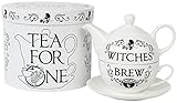 alchemy england Gothic, Halloween, Sprüche Alchemy England 1977 Witches Brew - Tea For 1 Set Unisex Teekanne schwarz/weiß