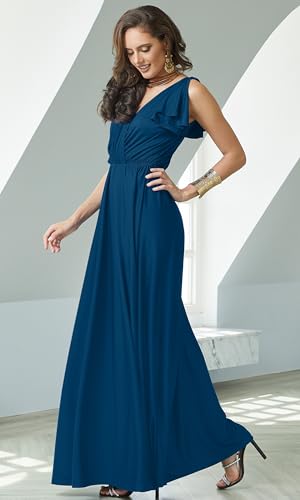 Image of KOH KOH Womens Long Sleeveless Bridesmaid Wedding Guest Prom Maxi Dress