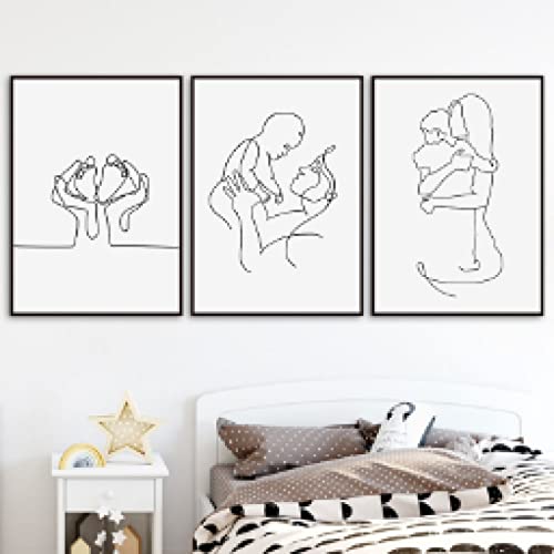 Art familial abstrait minimaliste noir pour transformer un mur vide blanc