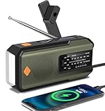 Radio de emergencia con 3 linternas LED, alarma SOS (WB01 verde)