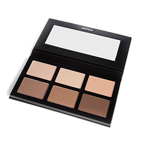Profusion Cosmetics - Pro Contour Palette - Professional 3 Bronze & 3 Matte Highlight Colors With Full Length Mirror