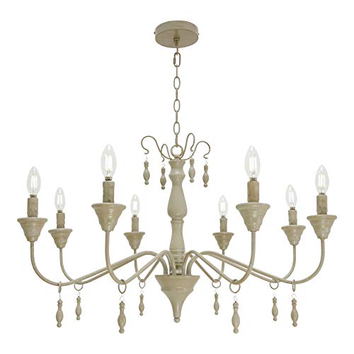 8 Light VINLUZ Farmhouse Kitchen Island Lighting Handmade French Country Dining Room Chandelier Vintage Pendant Light Fixture for Foyer Living Room Bedroom Entryway