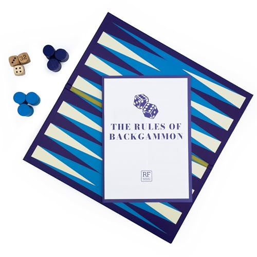 Backgammon, Navy and Cream, 15.5 cm x 30 cm x 3 cm - Image 3
