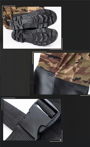 Cicilin Calças de pesca para homens e mulheres com botas à prova d'água para caça e pesca, Camuflag