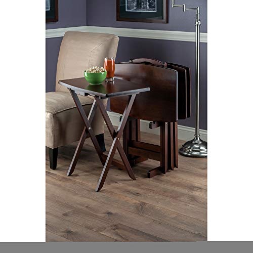 Image of Winsome Darryl Set of 4 Oversized Foldable Tables, Walnut, 26 inch
