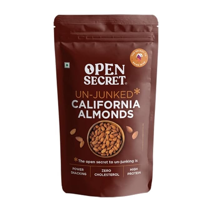 Open Secret Almonds | 450g | Dry Fruits, Badam, Premium California, Organic, Badam Giri, Rich in Fiber, Boost Immunity, Healthy Nutritious Delights & Gluten Free (Pack of 1)