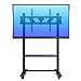 Produktbild TV Ständer Schwarz Rollen Wagen  Montieren Fernsehtisch  mit Lagerung, Schwenken Mobiler TV Einkaufswagen für 55"- 85" Plasma/LCD/LED OLED Flachbildschirm Fernseher, Laden Sie 125kg (Color : Black)