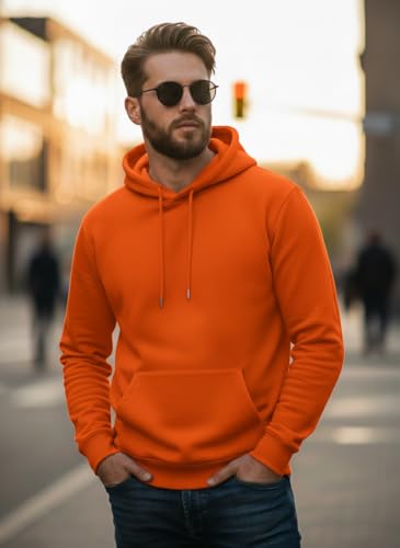 Image of Men Regular Fit Fleece ||Black||Hoodie Solid||Sweatshirt-JM3860
