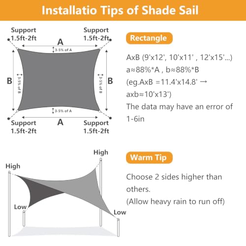 Lagemiex Sun Shade Sail, 8' x 10' Rectangle, 95% UV Block, Sand by Lagemiex - Used condition - Image 8