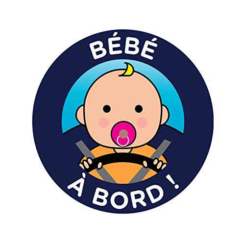 Color pop Bébé à Bord électrostatique - en PVC - Diamètre : 15 cm (Imprimé bébé au Volant)