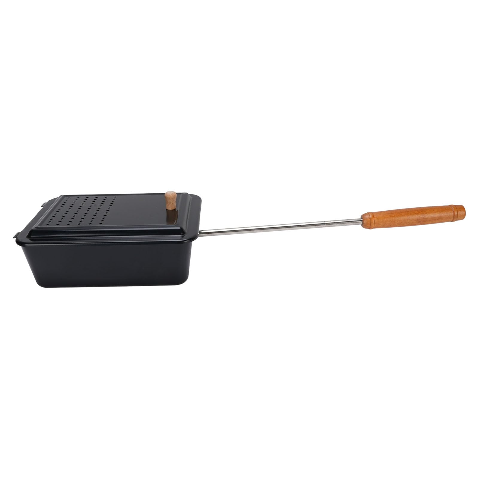 BRRNOO Lagerfeuer-Popcorn-Popper, Popcorn-Eisen, Manuelle Popcorn-Pfanne mit Holzgriff, Popcorn-Grilltablett für Zuhause, Camping, Hinterhof