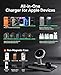 Mukiya Foldable 3 in 1 Magnetic Wireless Charging Station for Apple Devices, Leather-Like Fast Wireless Charger Dock with Night Light for Magsafe iPhone 17/16/15/14, Apple Watch, AirPod,Gift for Men