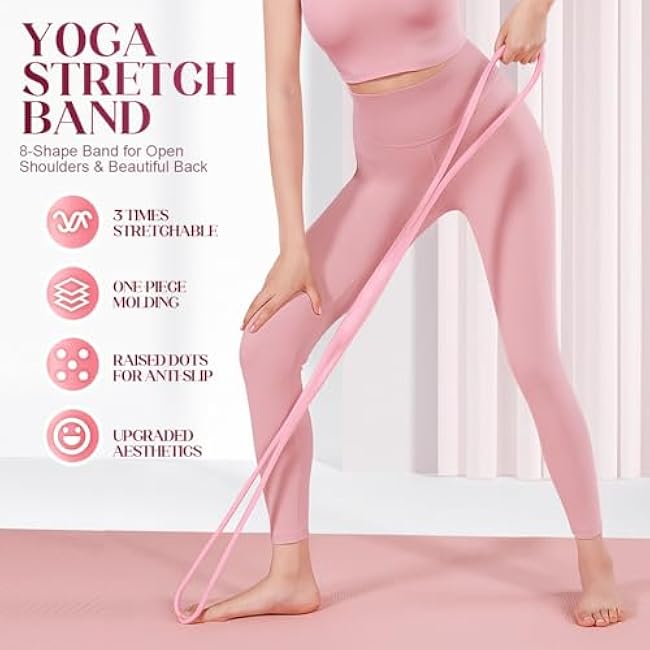 Resistance Bands, 2025 New Figure 8 Resistance Bands for Women Men, Exercise Bands with Handles for Working Out, Arm, Back, Fullbody Yoga Pulling Rope, Elastic Stretch Bands