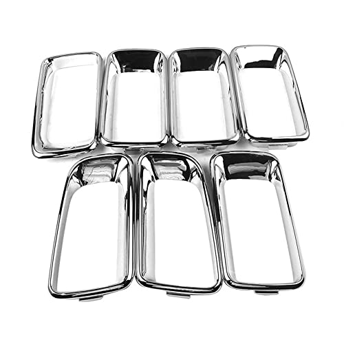 Image of Compatible with Jeep Compass 2011-2016, Car Accessories Black Chrome Front Grille Vent Hole Frame Trim Grille Trim shapeing Insert, Replace 68109865AA, Chrome /Black, 7 PCS
