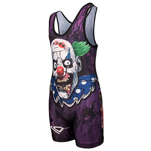 Ko Sports Gear - Unisex Wrestling Singlet, Comfortable & Breathable, 4 Way Stretch, Gymnastics, Running, Weightlifting (Zombie Skull, Youth Large) #TOP1