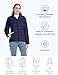 ZSHOW Women's Puffer Jacket Short Warm Lightweight Winter Jacket with Stand Collar (Navy,L)
