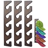 SOEWIOU 3 Pcs Hat Rack for Baseball Caps, Wall Mounted Wooden Hat Storage Organizer Hanger, Wall Vertical Hat Holder Caps Display Rack for Closet Door Bedroom Living Room Entryroom Laundry (Classic)