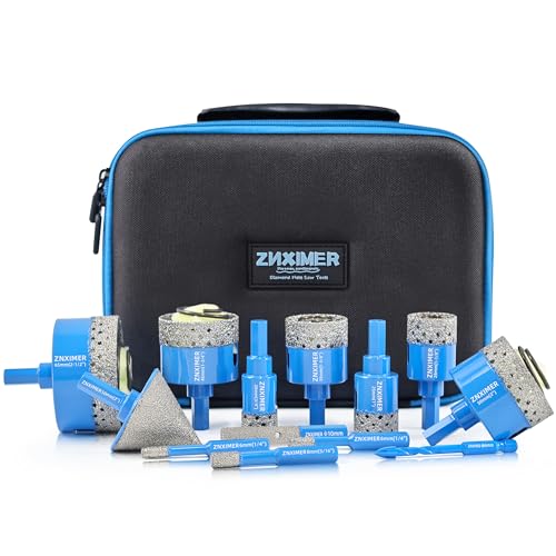 ZNXIMER 13-Piece Vacuum Brazed Diamond Hole Saw Kit, 6-65mm