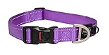 ROGZ Reflective Dog Collar for Extra Large Dogs, Adjustable from 17-27 inches, Purple