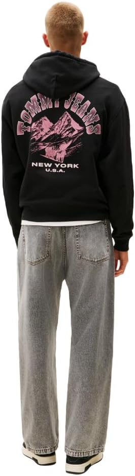 Tommy Jeans Men's Medium Weight Hoodie Sweatshirt with Printed Back Graphic - Image 4