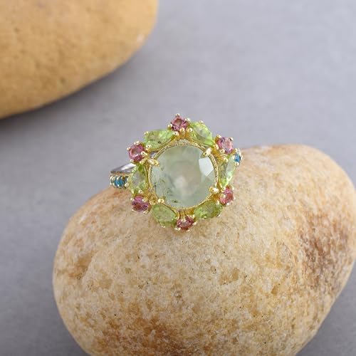 Bague plaquée or jaune prehnite, le cadeau de mode idéal - 2