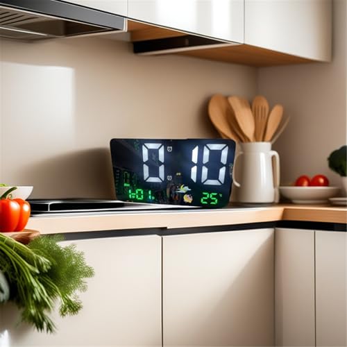 Reloj digital enchufable con temperatura constante contra fallos de pila 8