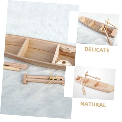 Bateaux en bois rustique et durable : pack de 3 décorations miniatures robustes - 5