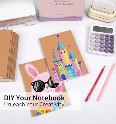 Carnet de notes A5 couverture kraft ALKALO pour école et dessin - 5
