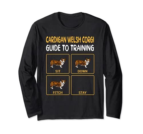 Cardigan Welsh Corgi Guide To Training Dog Obedience Long Sleeve T-Shirt, Black