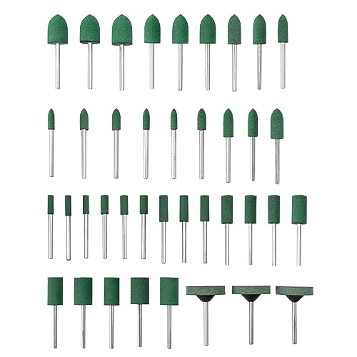 Bestgle Cabezal de Pulido de Caucho,Brocas de goma,Puntas de pulido de goma de 39 piezas accesorios para herramientas rotativas